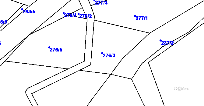 Parcela st. 276/3 v KÚ Raná u Hlinska, Katastrální mapa
