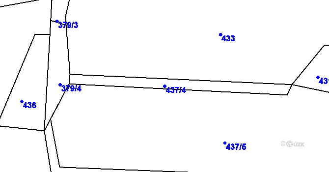 Parcela st. 437/4 v KÚ Raná u Hlinska, Katastrální mapa