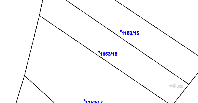 Parcela st. 1153/16 v KÚ Raná u Hlinska, Katastrální mapa