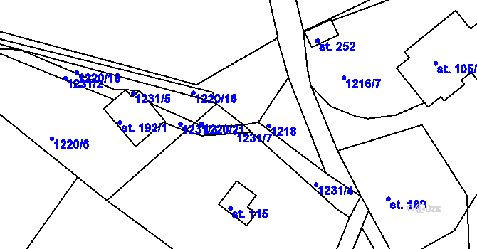 Parcela st. 1220/19 v KÚ Raná u Hlinska, Katastrální mapa