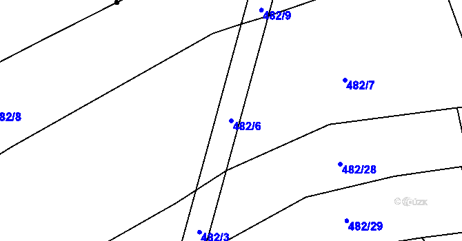 Parcela st. 482/6 v KÚ Raná u Hlinska, Katastrální mapa