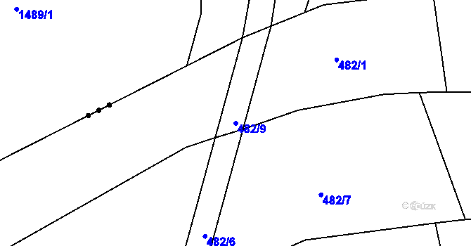 Parcela st. 482/9 v KÚ Raná u Hlinska, Katastrální mapa