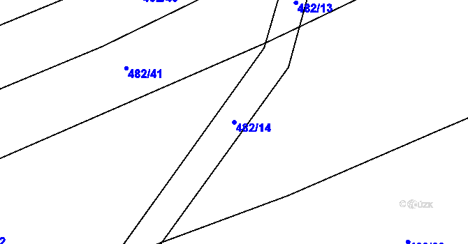 Parcela st. 482/14 v KÚ Raná u Hlinska, Katastrální mapa
