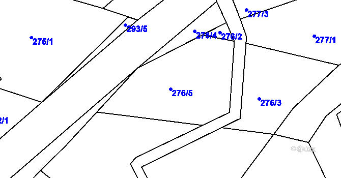 Parcela st. 276/5 v KÚ Raná u Hlinska, Katastrální mapa