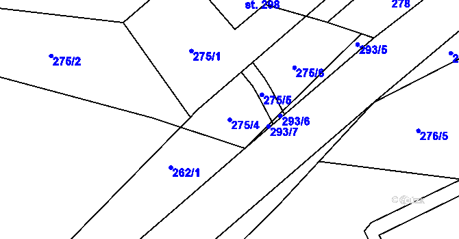 Parcela st. 275/4 v KÚ Raná u Hlinska, Katastrální mapa