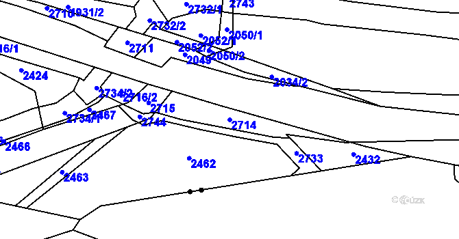 Parcela st. 2714 v KÚ Rancířov, Katastrální mapa