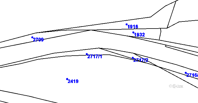 Parcela st. 2717 v KÚ Rancířov, Katastrální mapa