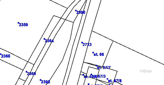 Parcela st. 2723 v KÚ Rancířov, Katastrální mapa