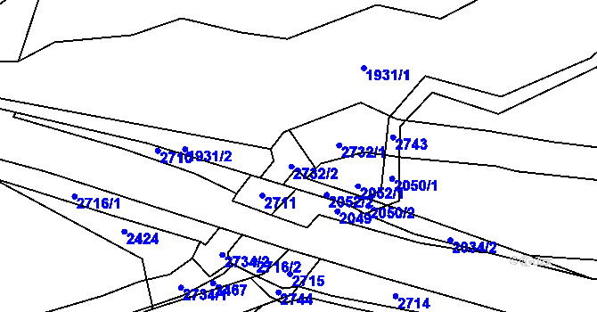 Parcela st. 2732 v KÚ Rancířov, Katastrální mapa