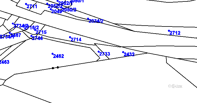 Parcela st. 2733 v KÚ Rancířov, Katastrální mapa