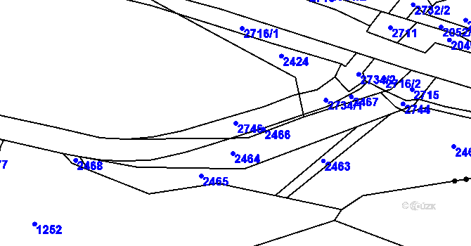 Parcela st. 2746 v KÚ Rancířov, Katastrální mapa
