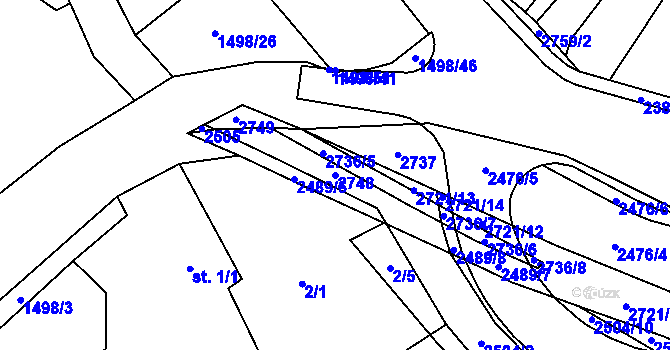 Parcela st. 2748 v KÚ Rancířov, Katastrální mapa