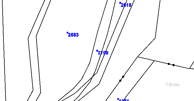 Parcela st. 2758 v KÚ Rancířov, Katastrální mapa