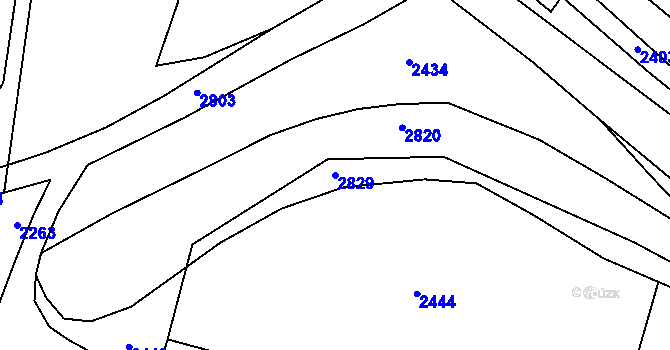 Parcela st. 2829 v KÚ Rancířov, Katastrální mapa