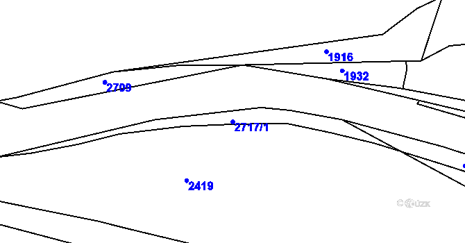 Parcela st. 2717/1 v KÚ Rancířov, Katastrální mapa