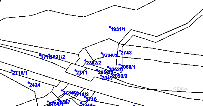 Parcela st. 2732/1 v KÚ Rancířov, Katastrální mapa