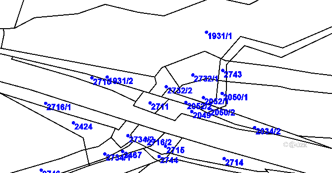 Parcela st. 2732/2 v KÚ Rancířov, Katastrální mapa