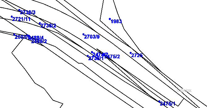 Parcela st. 2475/2 v KÚ Rancířov, Katastrální mapa