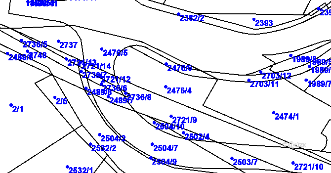Parcela st. 2476/4 v KÚ Rancířov, Katastrální mapa