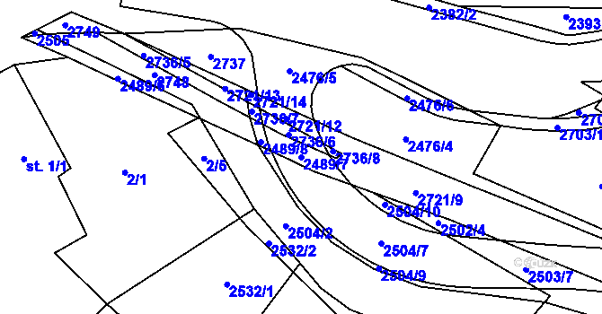 Parcela st. 2489/7 v KÚ Rancířov, Katastrální mapa