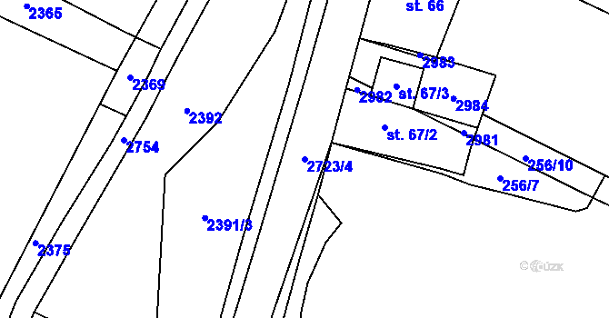 Parcela st. 2723/4 v KÚ Rancířov, Katastrální mapa