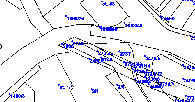 Parcela st. 2736/5 v KÚ Rancířov, Katastrální mapa