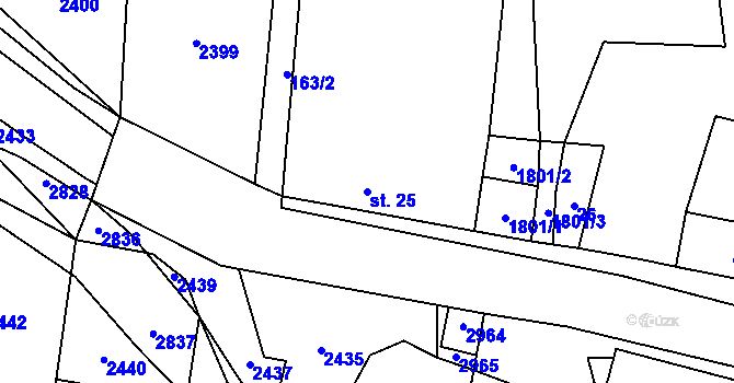 Parcela st. 25 v KÚ Rancířov, Katastrální mapa