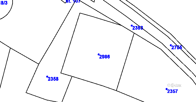 Parcela st. 64 v KÚ Rancířov, Katastrální mapa