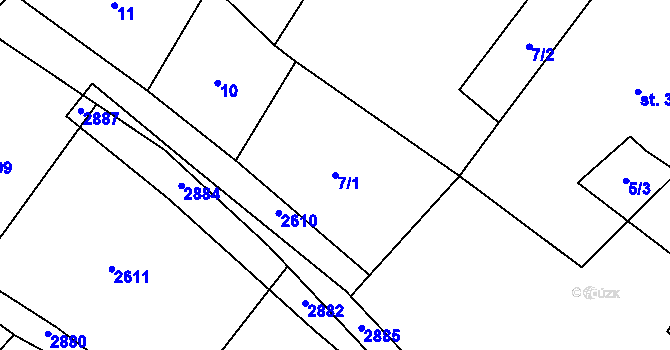 Parcela st. 7/1 v KÚ Rancířov, Katastrální mapa