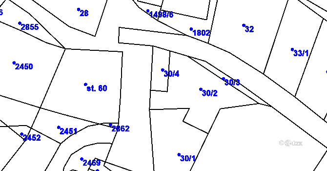 Parcela st. 30 v KÚ Rancířov, Katastrální mapa