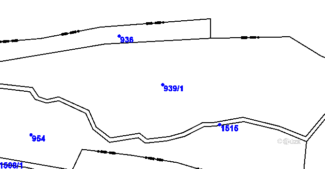 Parcela st. 939/1 v KÚ Rancířov, Katastrální mapa