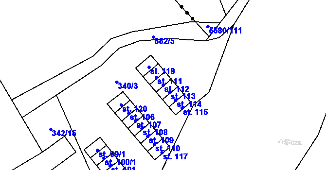 Parcela st. 112 v KÚ Rančířov, Katastrální mapa