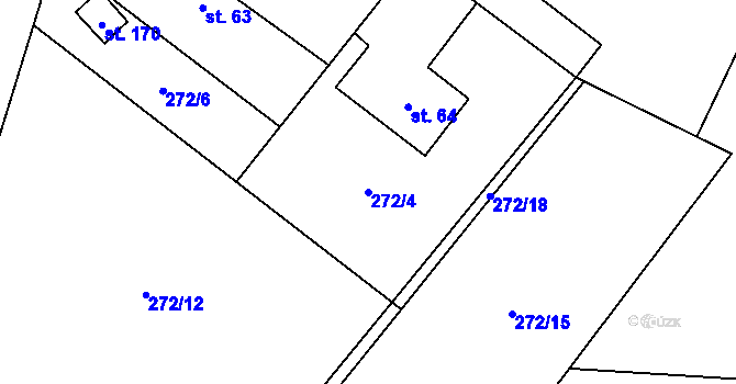 Parcela st. 272/4 v KÚ Rančířov, Katastrální mapa