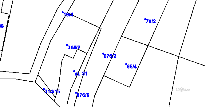 Parcela st. 876/2 v KÚ Rančířov, Katastrální mapa