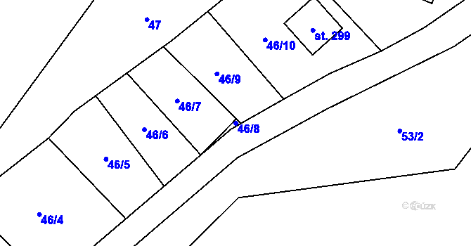 Parcela st. 46/8 v KÚ Rančířov, Katastrální mapa
