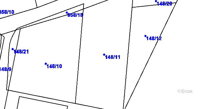 Parcela st. 148/11 v KÚ Rančířov, Katastrální mapa