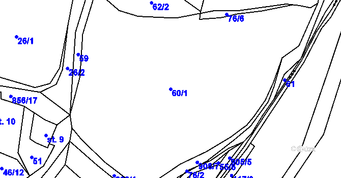 Parcela st. 60/1 v KÚ Rančířov, Katastrální mapa
