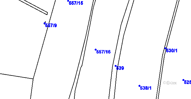Parcela st. 557/16 v KÚ Rančířov, Katastrální mapa