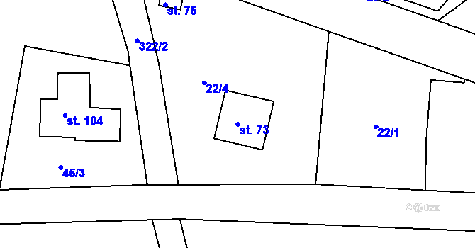 Parcela st. 73 v KÚ Rankov u Chotěboře, Katastrální mapa