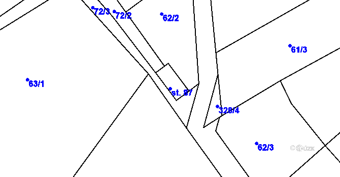 Parcela st. 87 v KÚ Rankov u Chotěboře, Katastrální mapa