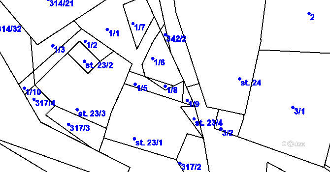 Parcela st. 1/8 v KÚ Rankov u Chotěboře, Katastrální mapa