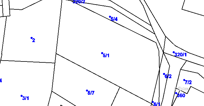 Parcela st. 5/1 v KÚ Rankov u Chotěboře, Katastrální mapa