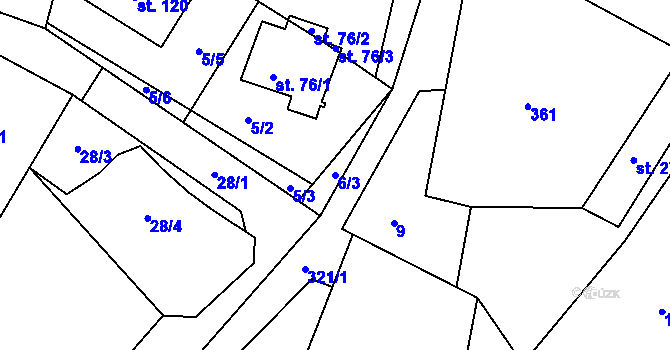 Parcela st. 6/3 v KÚ Rankov u Chotěboře, Katastrální mapa