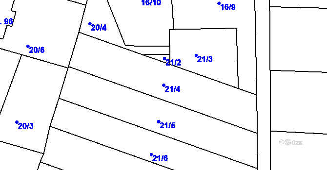 Parcela st. 21/4 v KÚ Rankov u Chotěboře, Katastrální mapa