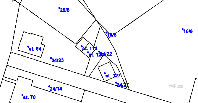 Parcela st. 24/22 v KÚ Rankov u Chotěboře, Katastrální mapa