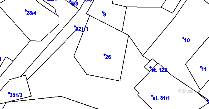 Parcela st. 26 v KÚ Rankov u Chotěboře, Katastrální mapa