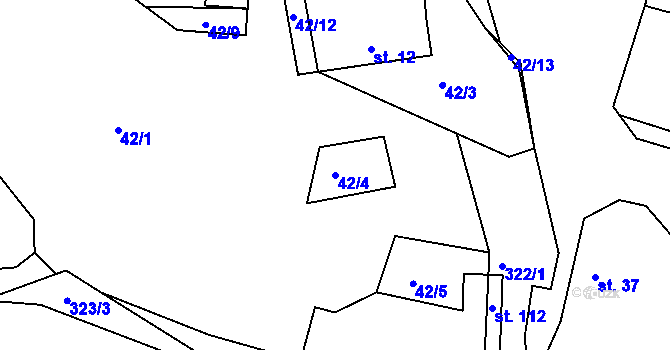 Parcela st. 42/4 v KÚ Rankov u Chotěboře, Katastrální mapa