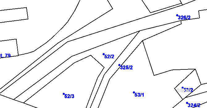 Parcela st. 52/2 v KÚ Rankov u Chotěboře, Katastrální mapa