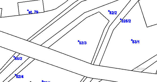Parcela st. 52/3 v KÚ Rankov u Chotěboře, Katastrální mapa