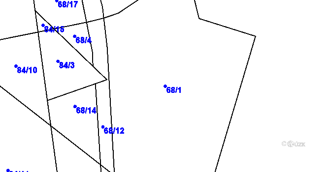 Parcela st. 68/1 v KÚ Rankov u Chotěboře, Katastrální mapa